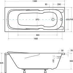 Besco Акриловая ванна Majka Nova 140x70 – фотография-4
